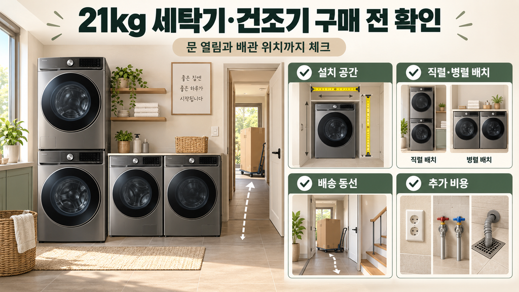 삼성 세탁기 건조기 세트 추천, 21kg WF21DG6650BW2T·BV2T 가격 비교와 구매 체크사항