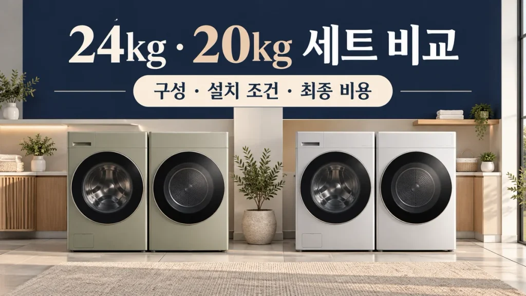 LG·삼성 24kg·20kg 세탁건조기 세트 비교, 같은 용량에 50만6천원 차이라면?