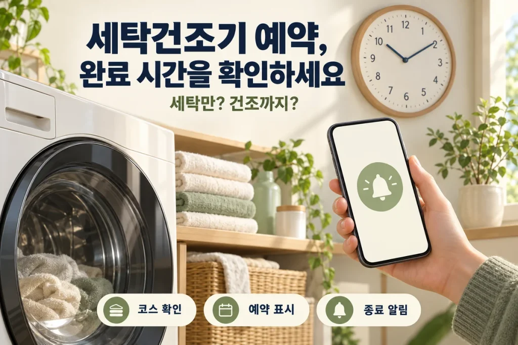 세탁건조기 예약 기능 사용법, 시작 시간·종료 시간 헷갈리지 않는 확인 순서